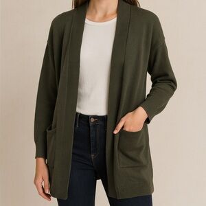 Gloria Vanderbilt Women's Open Front Relaxed Cardigan Grey Size M $80 Loungewear